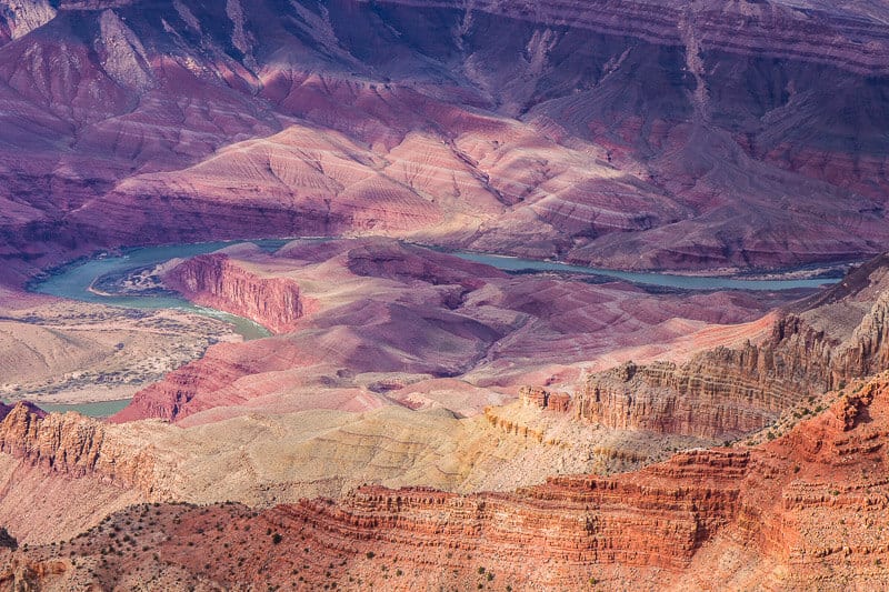 colorado river running through grand canyon. View from Desert View watchtower 