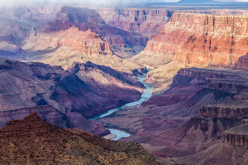 colorado river running through grand canyon. View from Desert View watchtower 