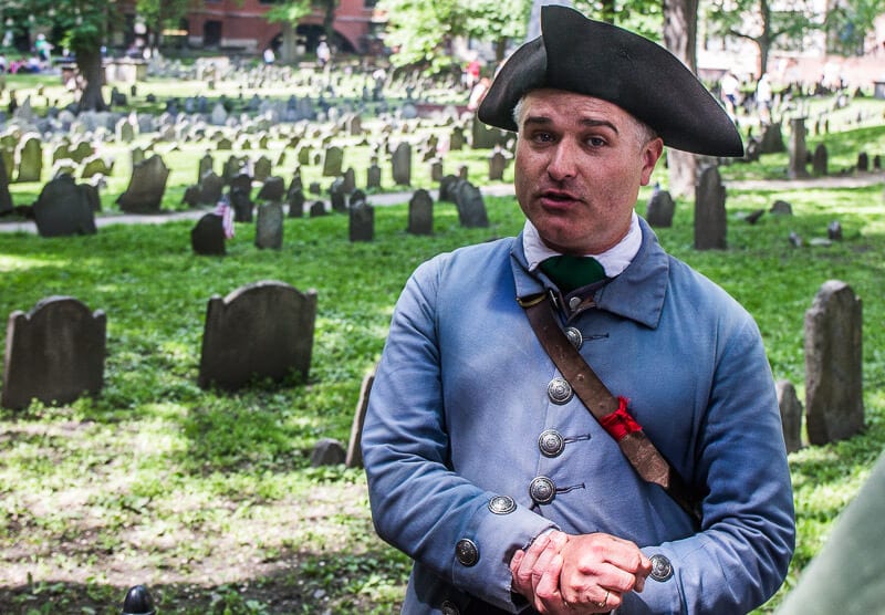 tour guide on the Boston Freedom Trail Tour