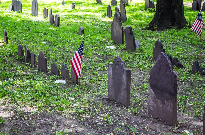 tombstones in Granary Burying Ground 