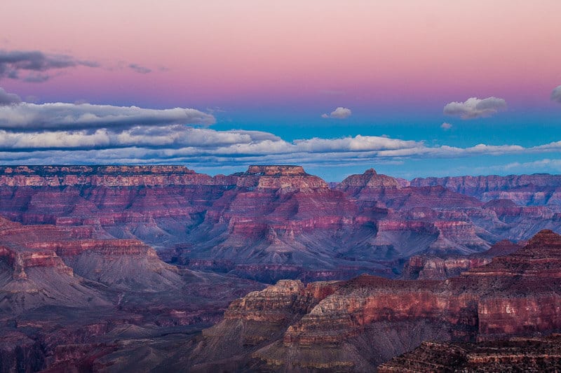 pink Hopi Point sunset Grand Canyon