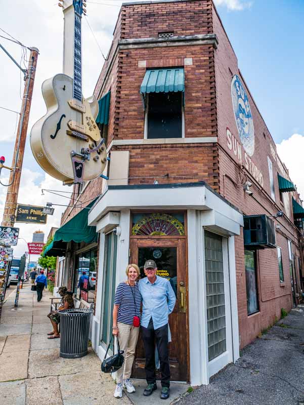 couple standing in front of Sun Studios