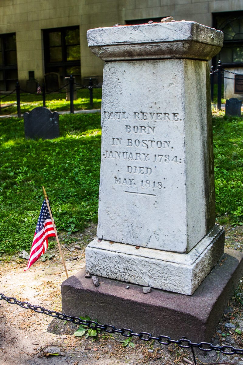 Granary Burying Ground tombostone