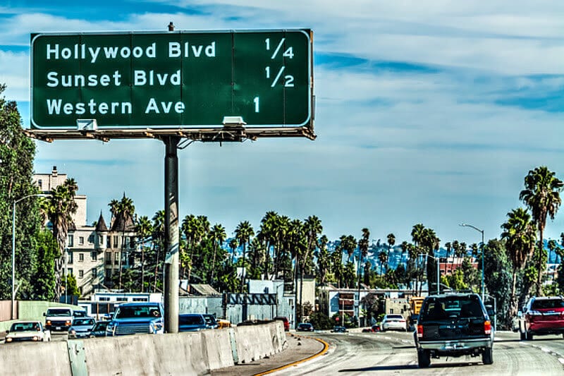 cars on LA highway